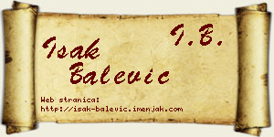 Isak Balević vizit kartica
